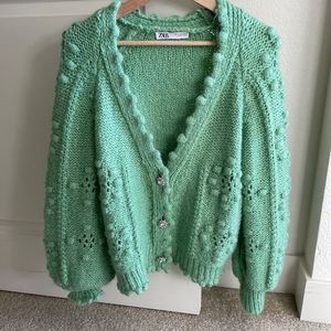 Zara alpaca cardigan with jewel buttons